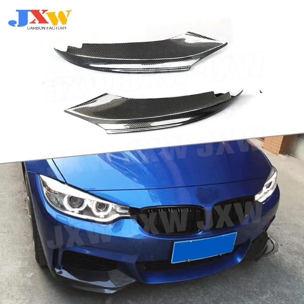 

Накладки-сплиттеры (лип-флэпы) из карбона на передний бампер для BMW 4 серии F32 F33 435i M Sport 2014-2017, элементы обвеса из FRP