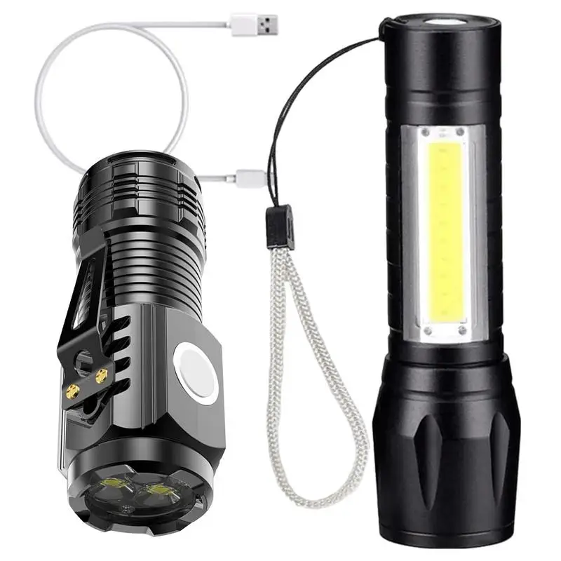 

Mini LED Flashlight COB Portable Torch USB rechargeable Camping Lantern Multi-purpose Portable Flashlight Bright Side Light