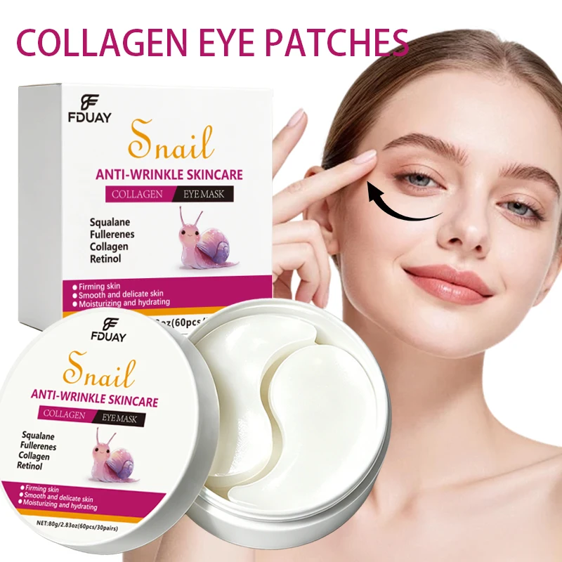 FDUAY Retinol Blend Snail Gel Eye Masks 30 Pairs - Easy Daily Use Under-Eye Skincare for Firming And Moisturizing Tired Skin