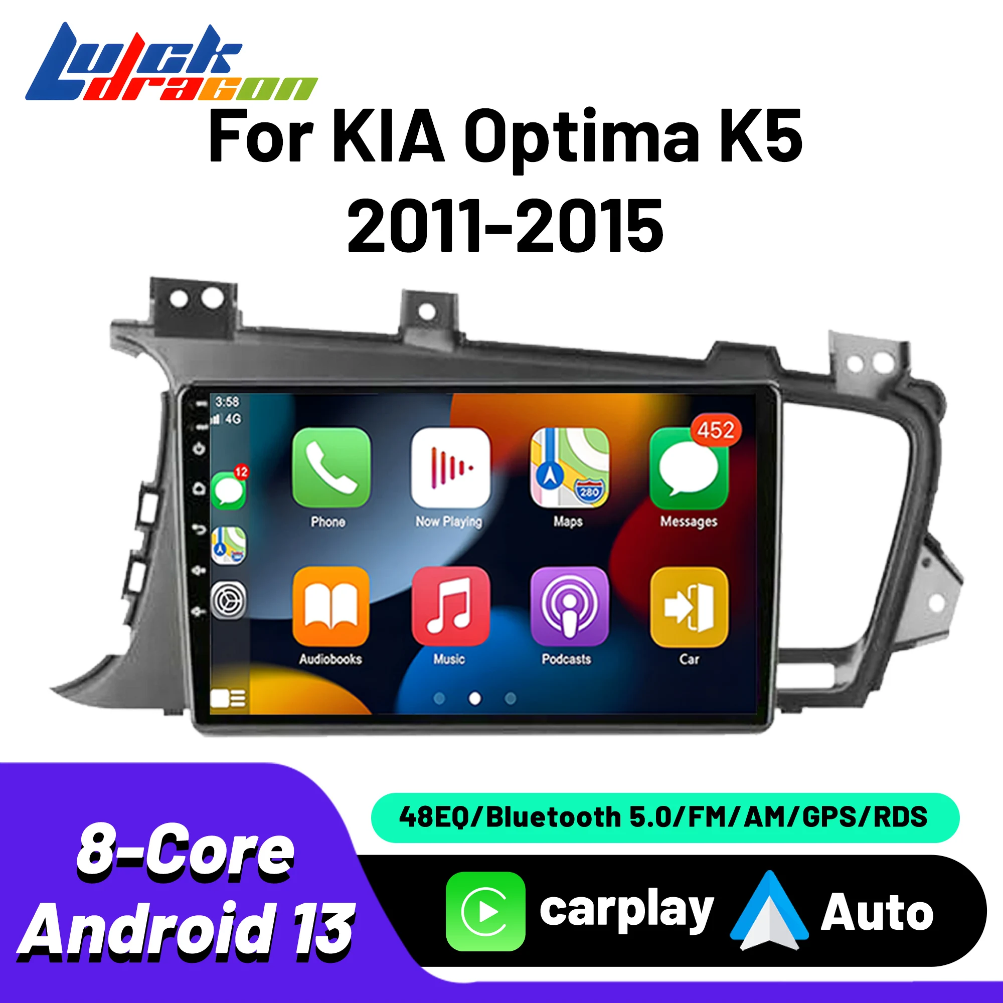 2Din Android For KIA Optima K5  2011-2015 Android 13 Carplay Android Auto Wireless Bluetooth Car Radio Stereo Subwoofer Video