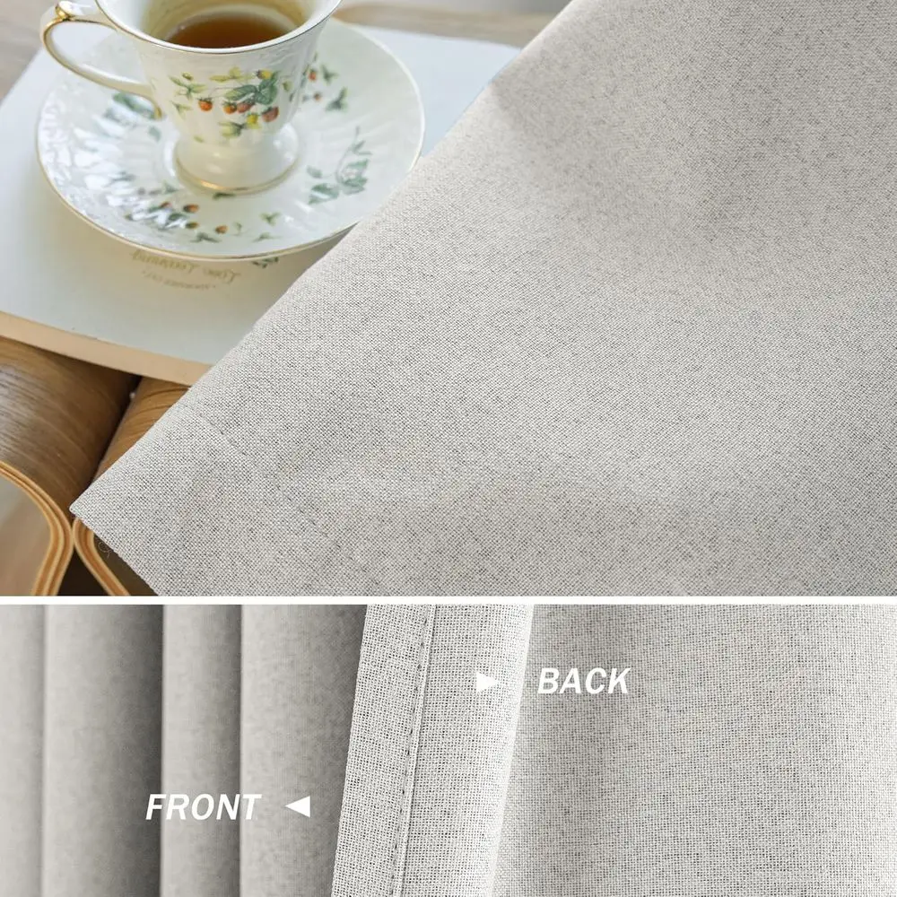 84 ستارة معزولة من الكتان الصناعي باللون الرمادي والبيج مع خطافات للباب المنزلق #5