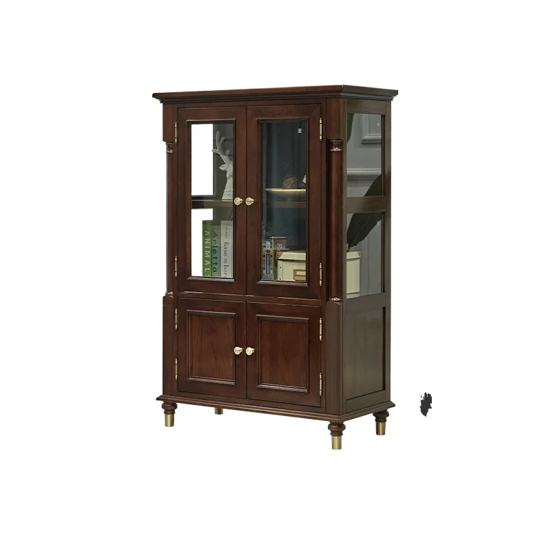 

LH all solid wood simple TV side cabinet decoration light luxury wall living room cabinet