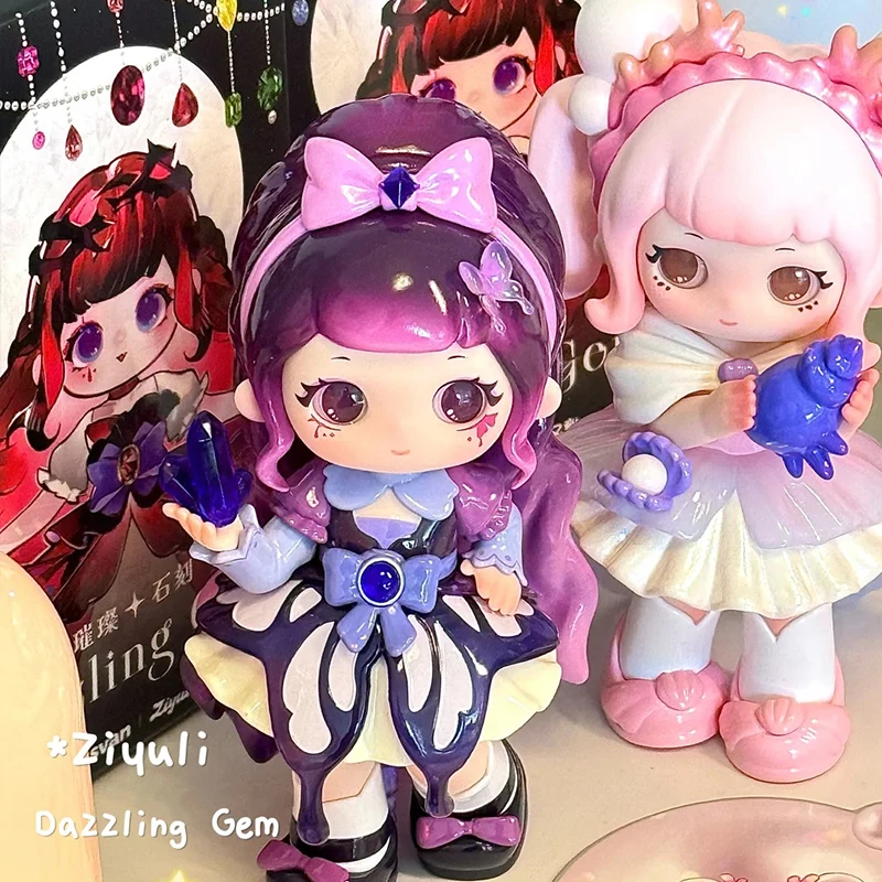 Ziyuli Dazzling Gem Series Blind Box Cute Ziyuli Action Figure Mystery Box Surprise Bag Kawaii Gem Anime Doll Model Toys Gifts