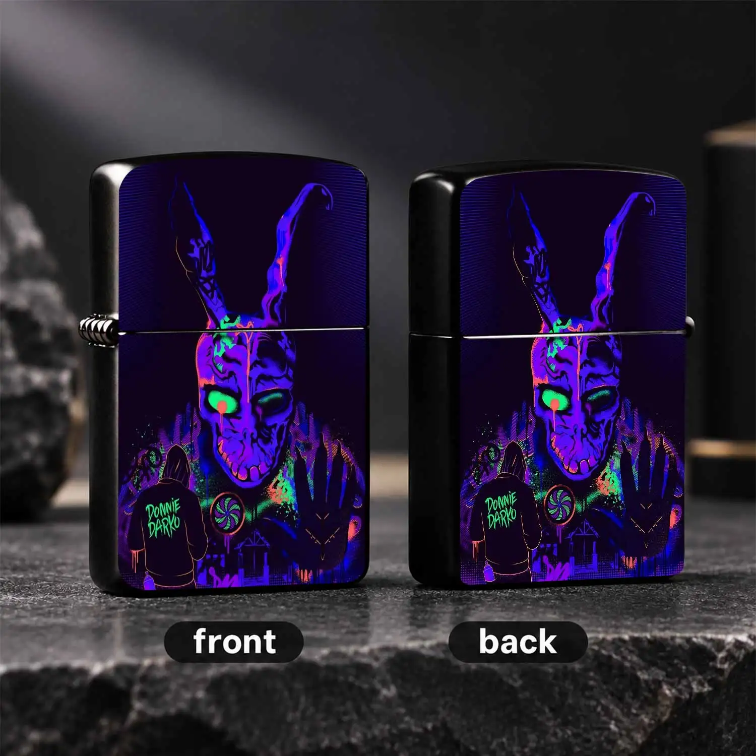 Stylish Donnie Darko Neon Graffiti Style Portable Igniter, Atmospheric Dark Art Themed Pocket Ignition Tool, Unique Niche Collectible Item, Suitable For Daily Use, Various Scenarios, Thoughtful Distinctive Gift For Friends And Hobbyists Int