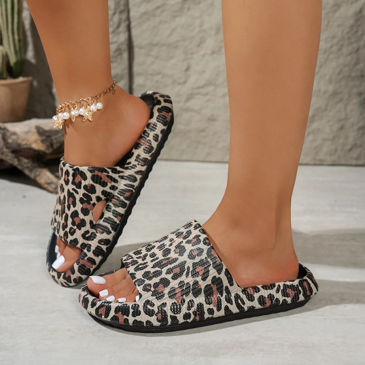 Women Chic Print EVA Slides Soft Comfy Sole All Season Quick Dry Versatile Beach Pool Elegant Classy Lady Casual Footwear image 5