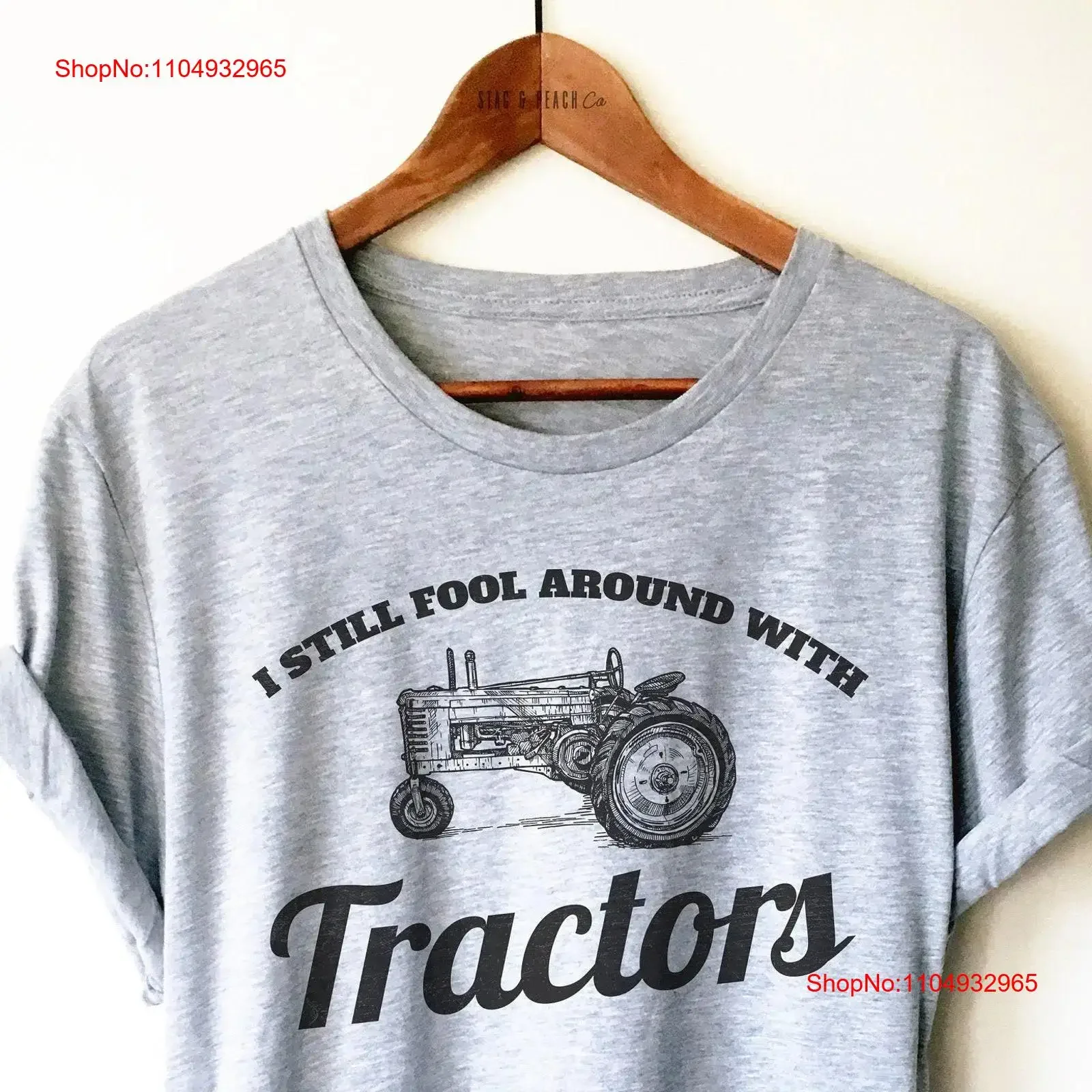 تي شيرت للجرارات لأعياد الميلاد وحفلات المزارع والزراعة وحفلات المزرعة العتيقة المغسولة ملابس الشارع الشهير #1