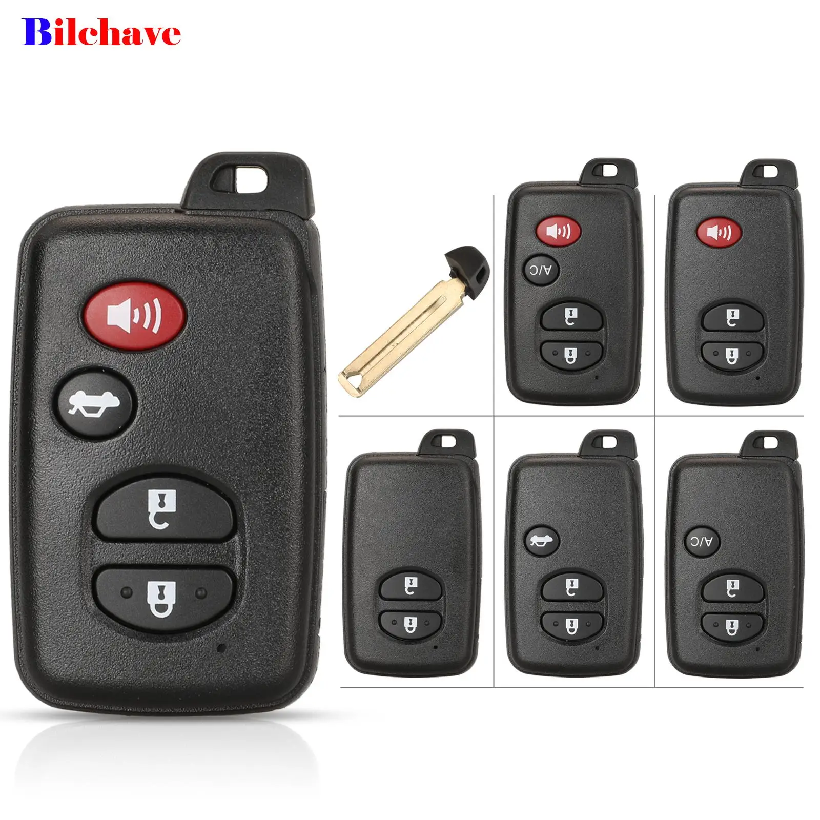 

jingyuqin 2/3/4 Buttons For Toyota 4Runner Land Cruiser Prius 2010-2013 Smart Remote Car Key Shell Fob Uncut Blade Replacement