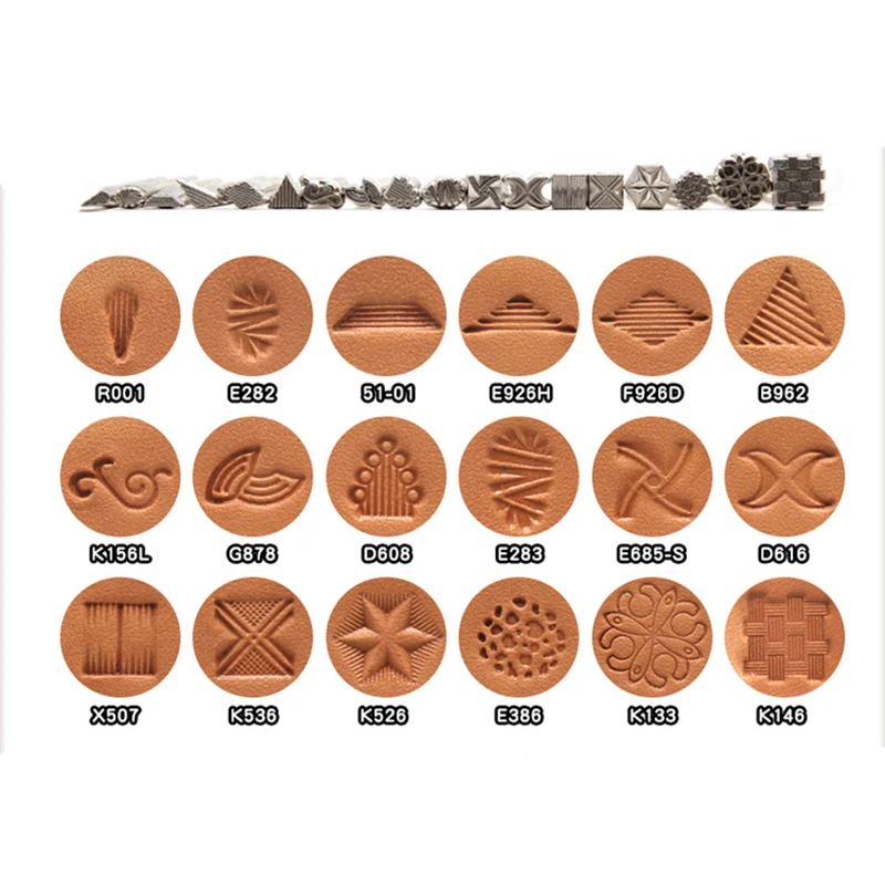 1Pcs Metal Leather Working Saddle Tools Leather Craft Stamps Leather Stamping Pattern DIY Printing Supplies