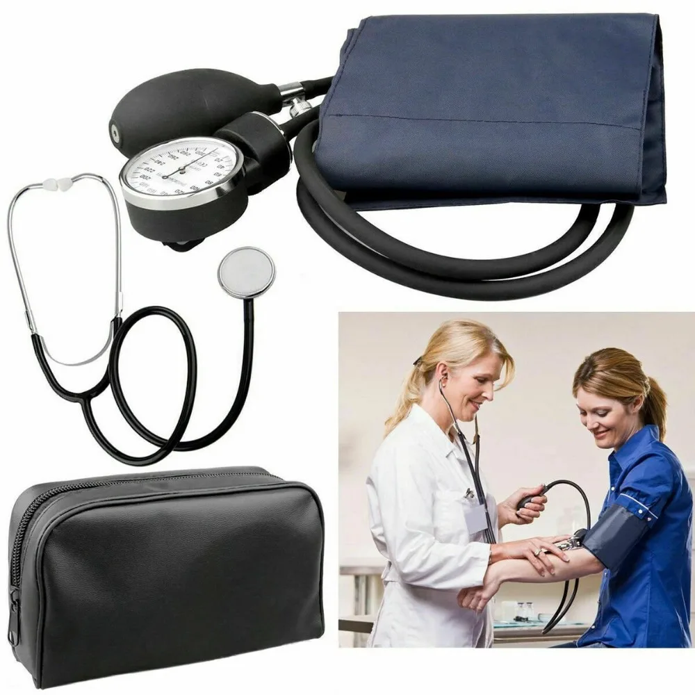 Kit de tensiomètre anéroïde – Sphygmomanomètre manuel avec stéthoscope et étui de transport pour usage domestique |   Brassard de taille adulte pour des lectures précises, idéal pour le suivi de la santé quotidien et les soins à domicile