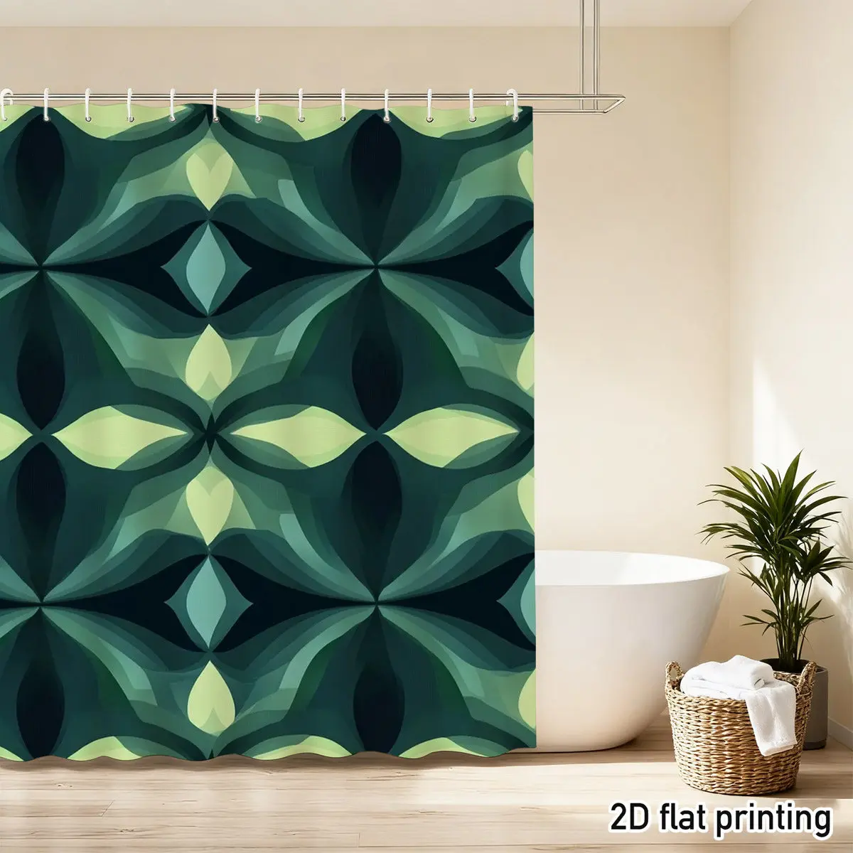 

Waterproof Tropical Jungle Leaf Pattern Shower Curtain Bath Curtain Liner Botanical Design Bathroom Home Decor Modern Abstract L