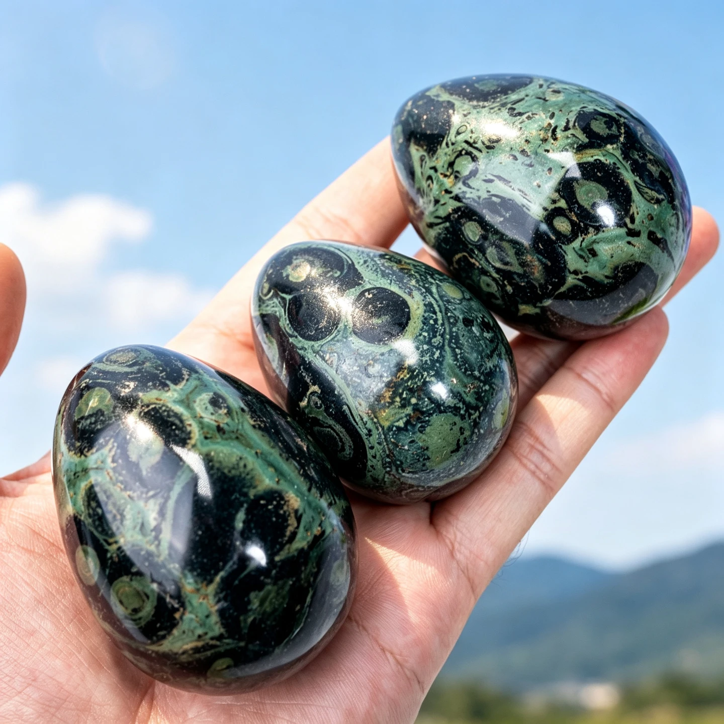 1pc Rare 120–180g Natural Peacock Eye Stone Egg Ornament | Egg-Shaped Crystal Craft | Home Desk Decor | Easter, Christmas & Birt