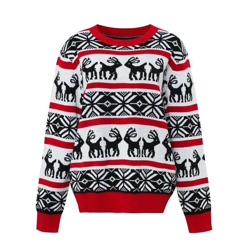 

Свитер для пары Cisas Ugly Cisas Вязаный длинный све с мультяшным узором Свободный крой Премиум Акриловое волокно Зимняя мода