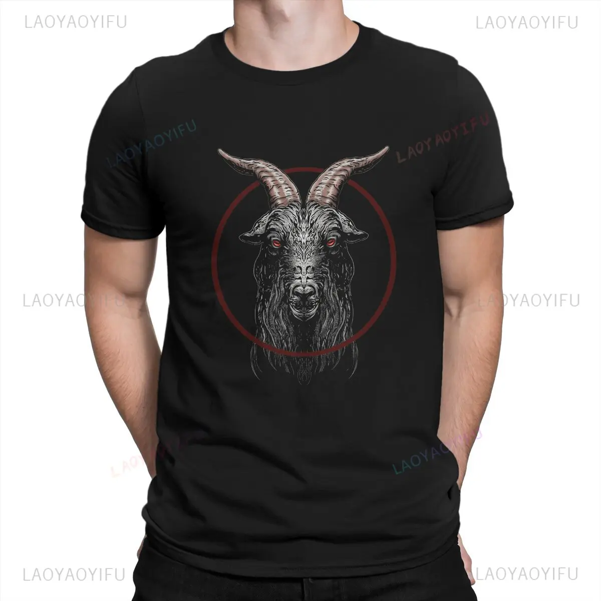 Occult Symbol T-Shirt Baphomet Satanic Graphic Streetwear Men Women Gothic Apparel Novelty Lucifer Design Dark Theme Clothing