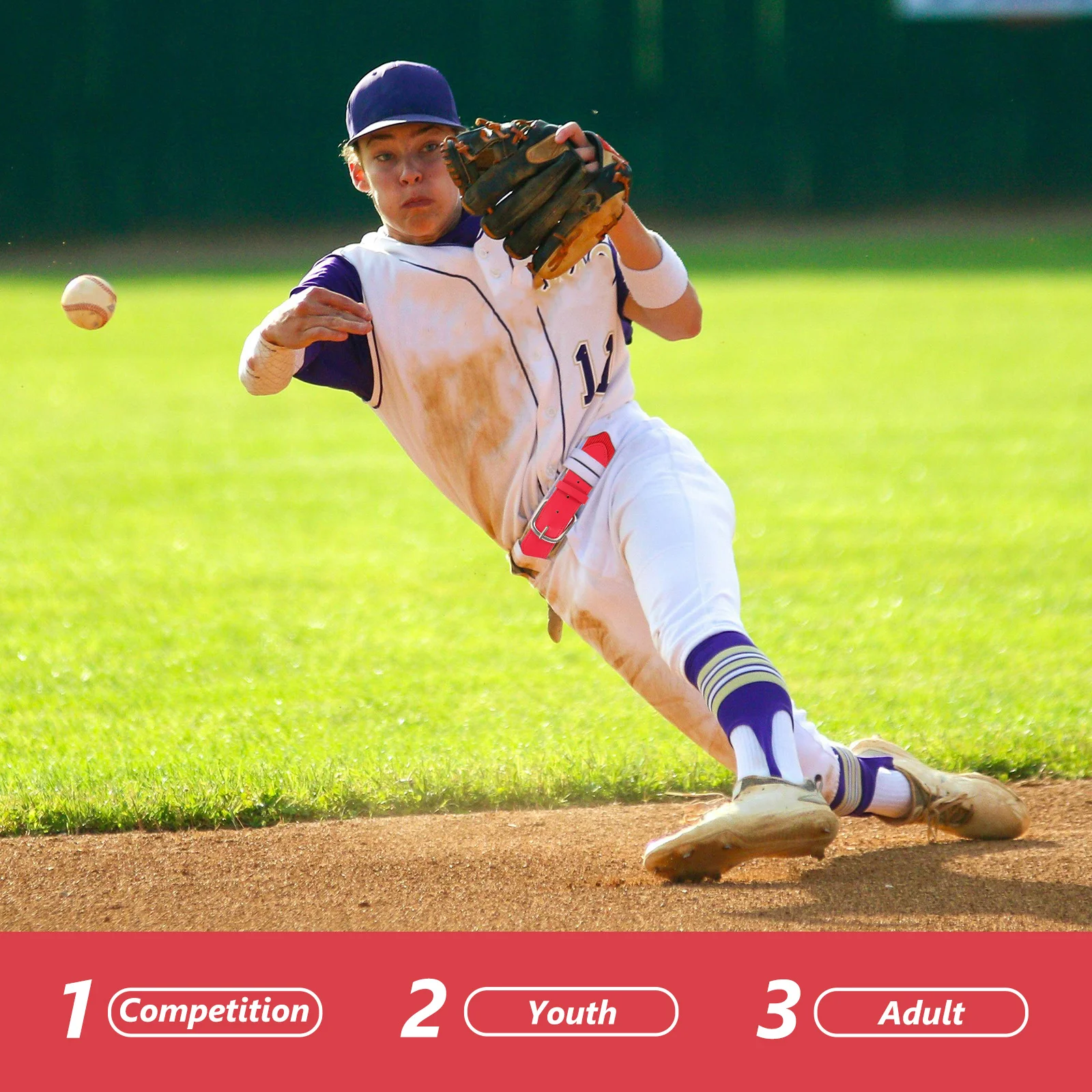 

Elastic Adjustable Baseball Belt Youth Unisex Softballs Waist Women Mens Sports Stretch Red Fashion Decorative Alloy Durability