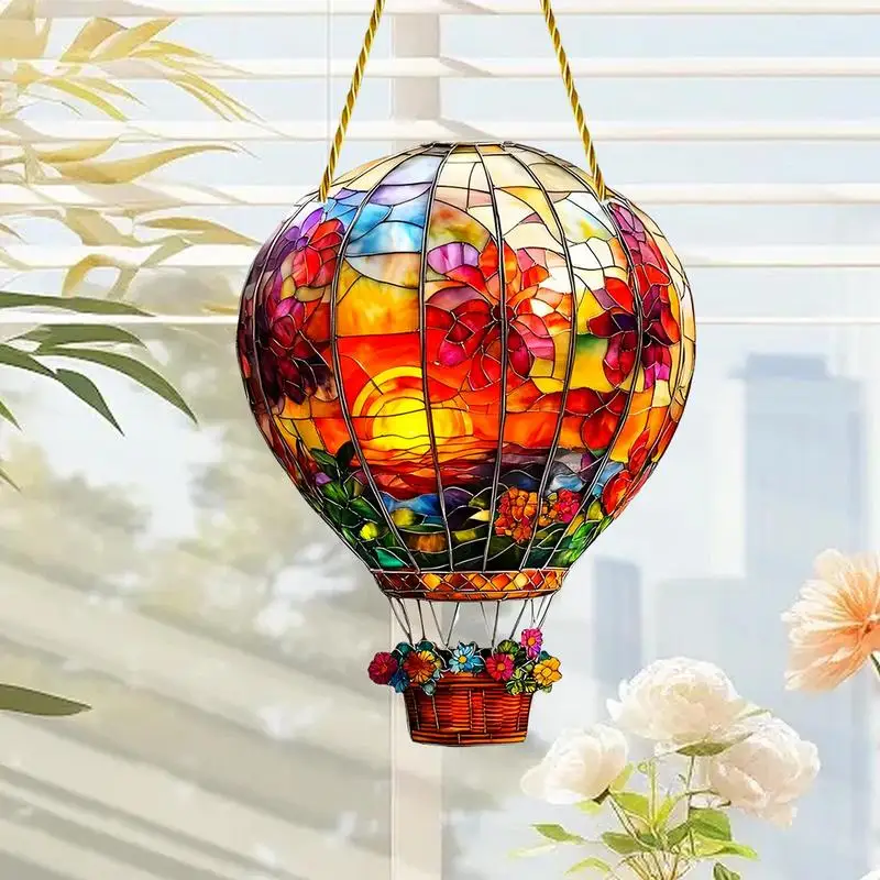 2025 Heißluftballon-Sonnenfänger zum Aufhängen an der Wand, farbiges Dekor, Innenfenster-Dekoration, zum Aufhängen, Kunst für den Innen- und Außenbereich, Garten