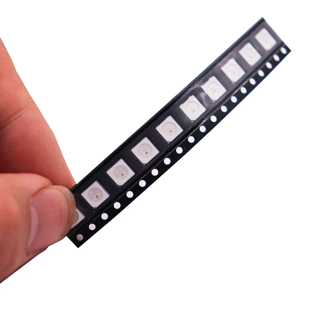 Imagem -02 - Chip Led Rgb Ws2812b 5050 Chip Smart Pixels Endereçável Individualmente Ws2811 ic Preto e Branco Embutido Pcb dc 5v 201000 Pcs