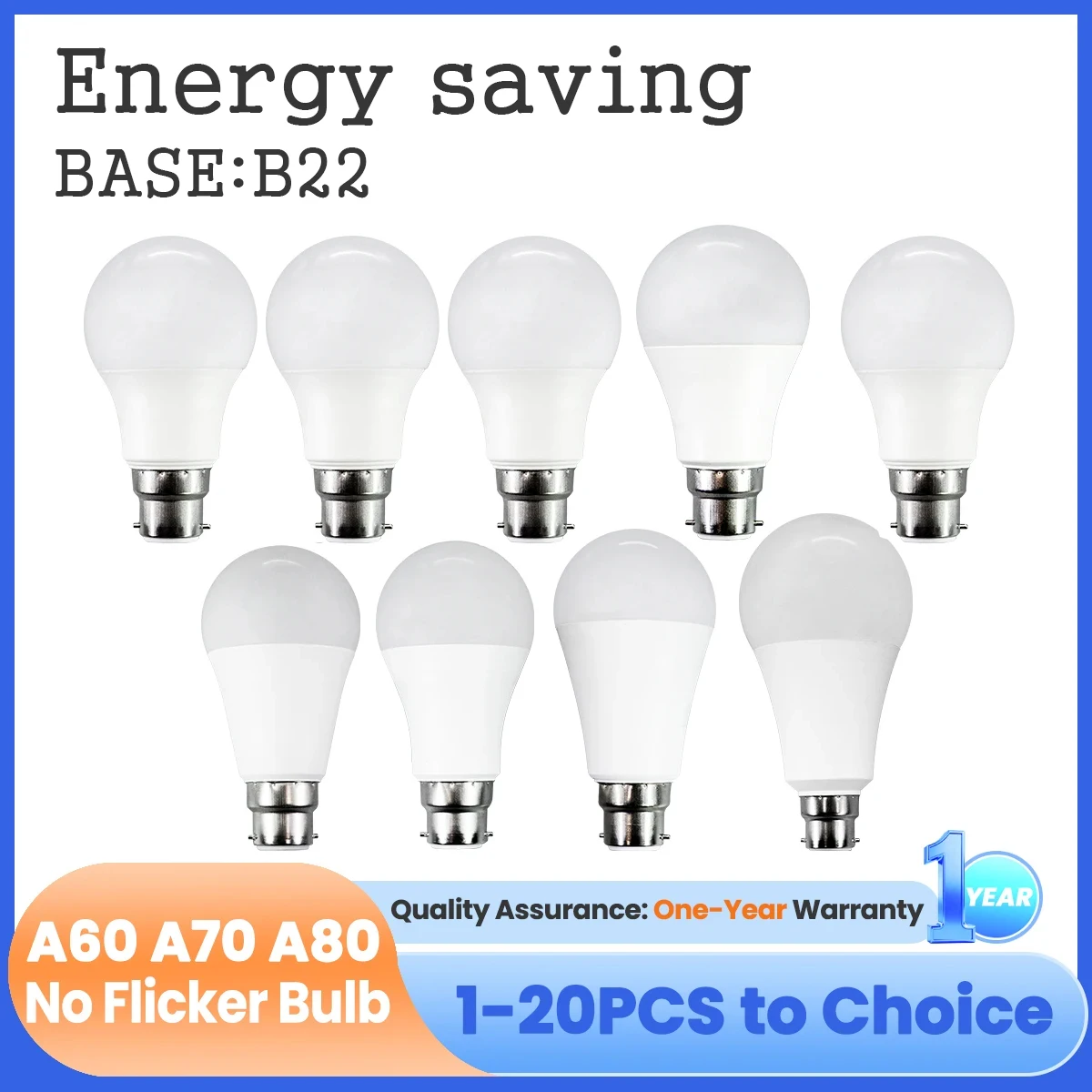 

1-20PCS LED Bulb Lamps 24W 8W 9W 10W 12W 15W 18W B22 Light Bulbs 220V 110V Warm Lighting for Foyer LivingRoom Decor Lampara Led