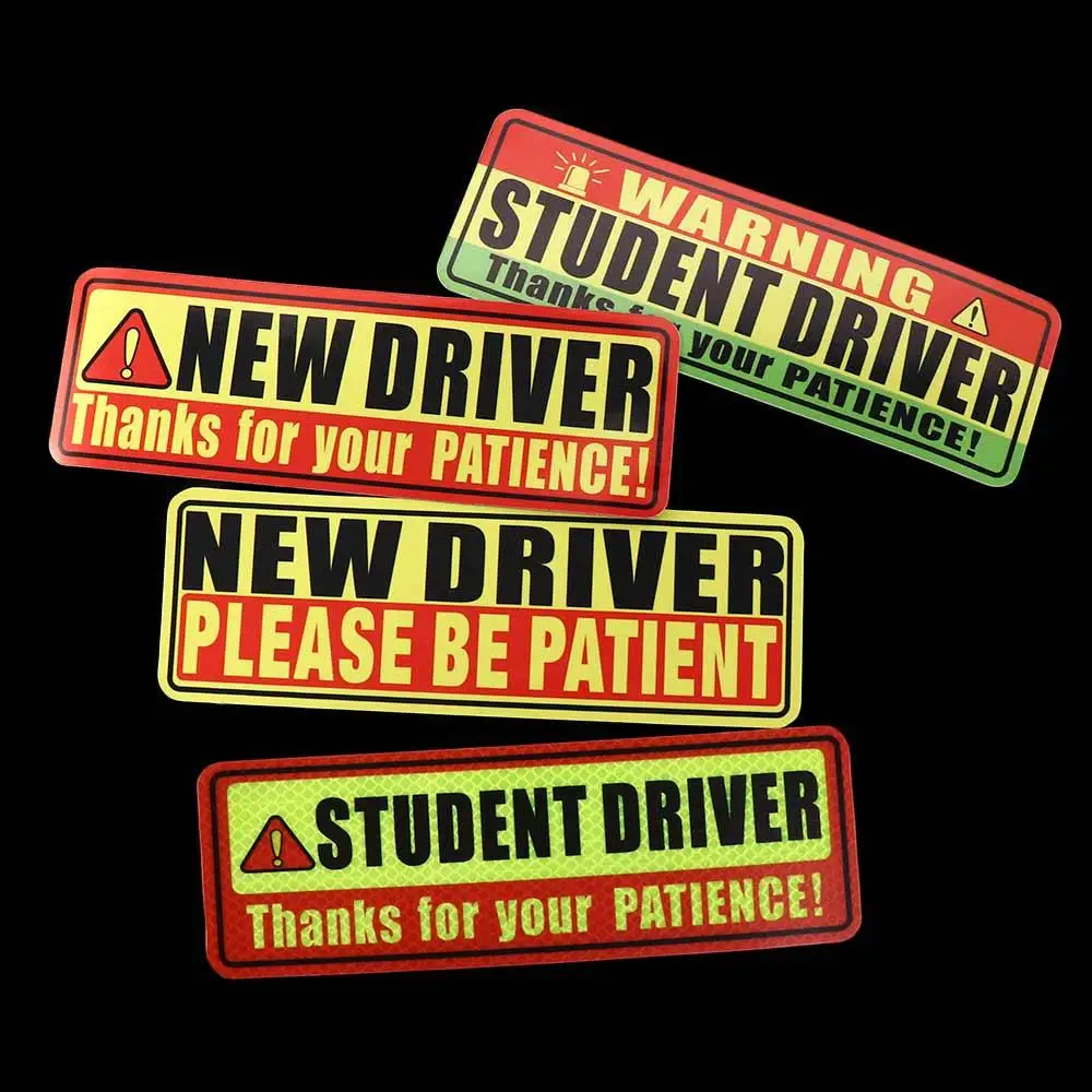 Student Driver Student Driver Magnets Stickers Adhesive Tape Novice Driver Magnetic Reflective Stickers Reflective Funny