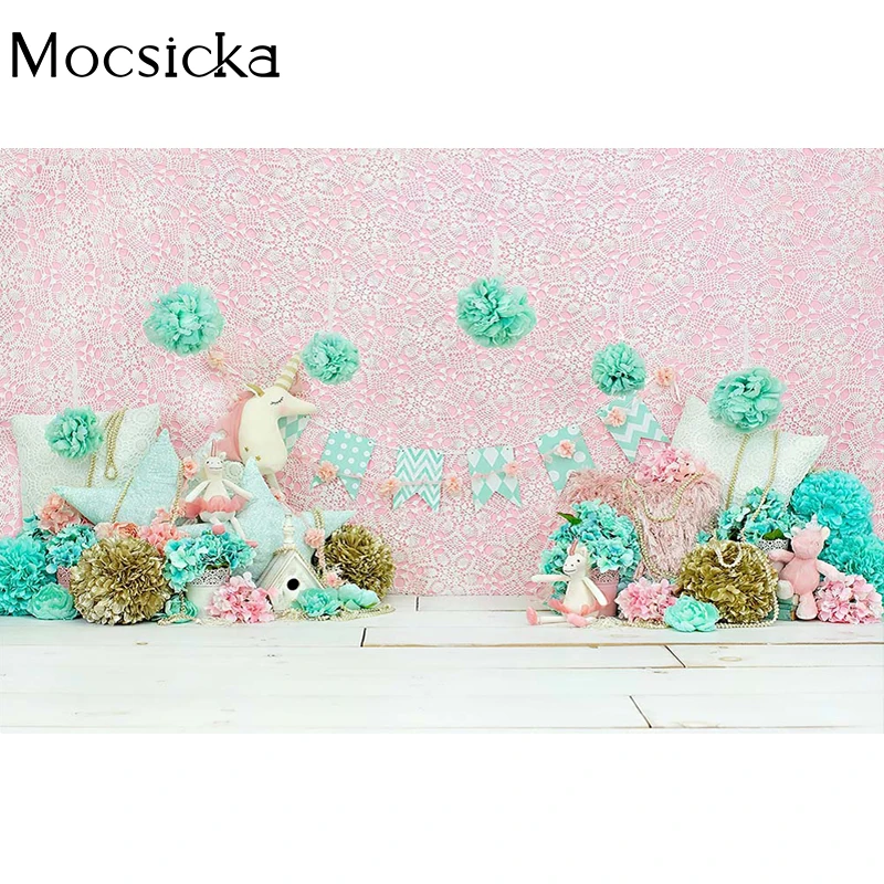 Latar Belakang Fotografi Unicorn Mocsicka Wallpaper Mandi Bayi Baru Lahir Dekorasi Ulang Tahun Pertama Latar Belakang Potret Seni