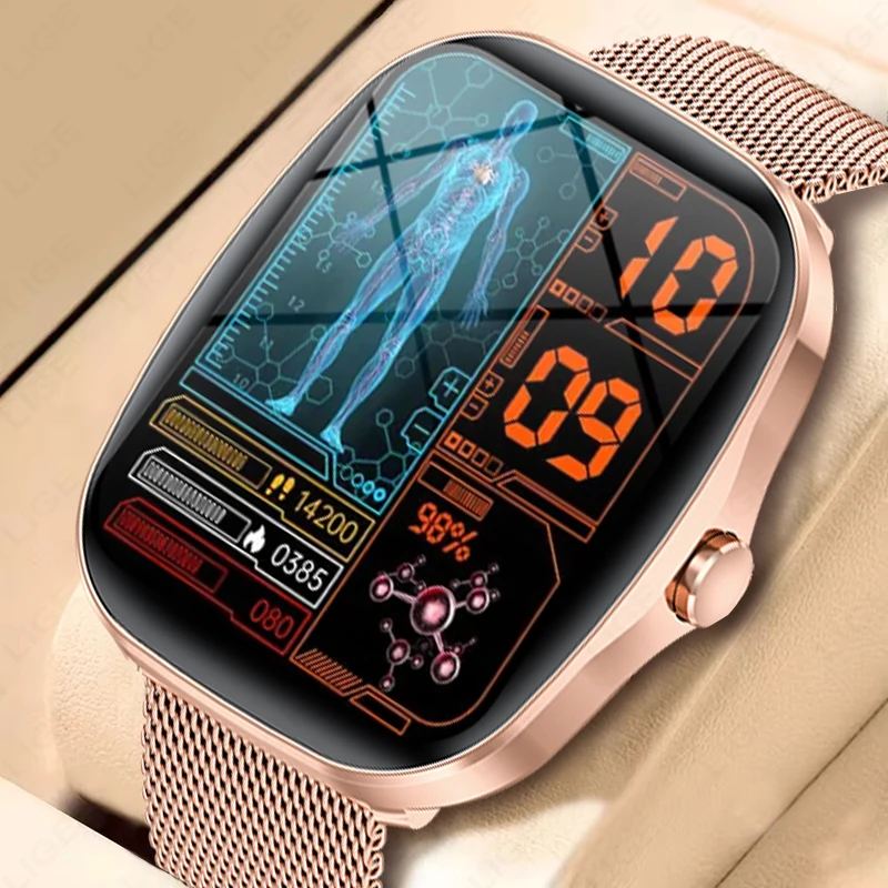 

LIGE 2025 Men Smart Watch Women Health Monitor Bluetooth Call Sports Fitness Waterproof Physical Health Smartwatch Ladies Gifts