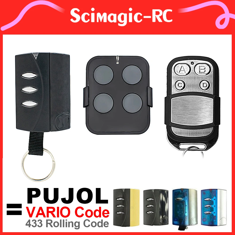 Imagem -02 - Controle Remoto Compatível com Código Pujol Vario Garage Door Opener Comando de Comando Preto Ocean Mars 433mhz 43392 Mhz 100