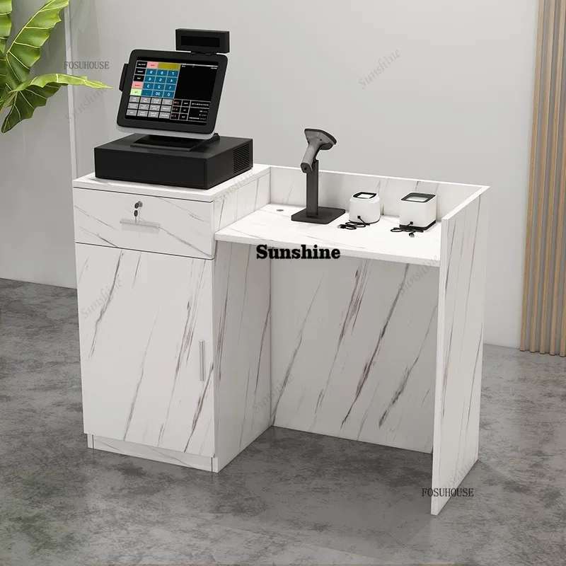Modern Commercial Reception Desks Cashier Shop Small Convenience Store Front Desk Clothing Store Bar Table Cashier Counter R