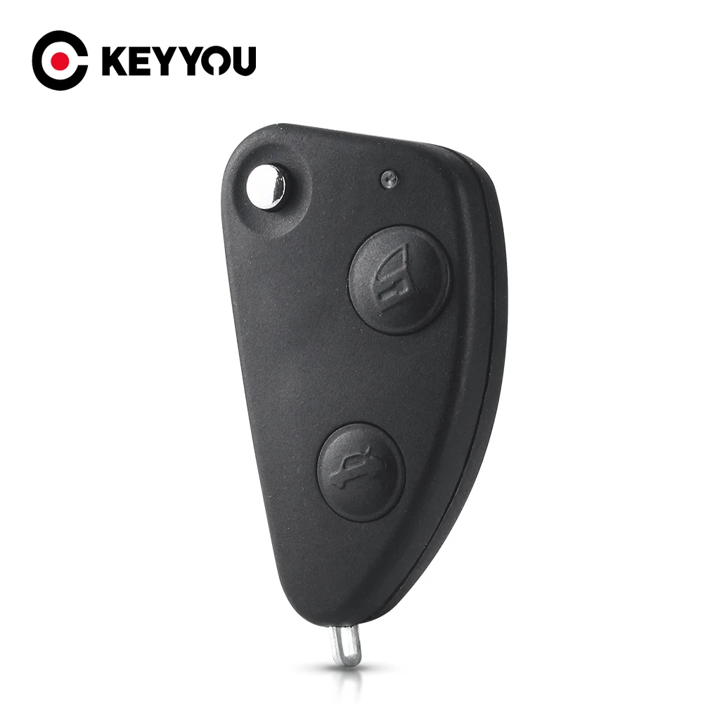 KEYYOU 2 Buttons Key Shell Car Flip Folding Remote Key Case Keyless Shell Cover Replacement For Alfa Romeo 147 156 166 GT