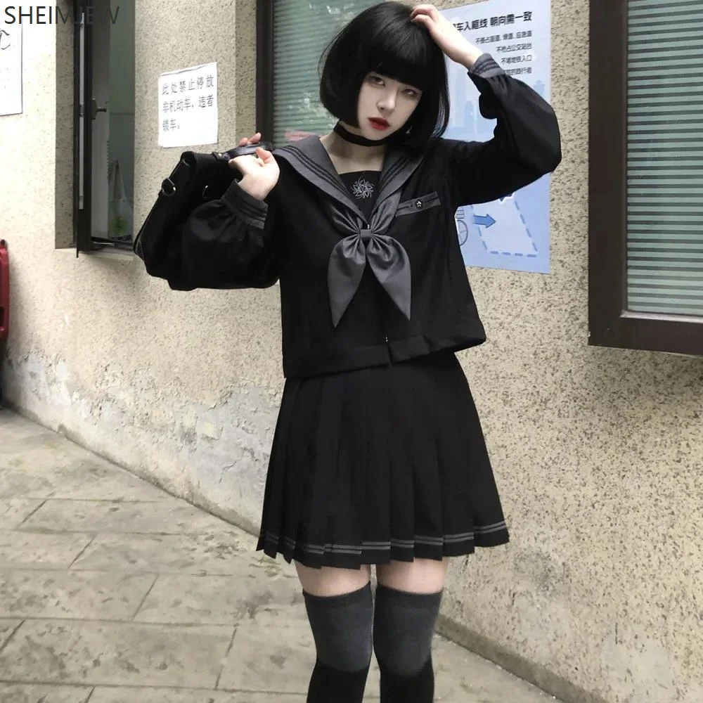 

Japanese Sailor Suit Cute Girl Jk Uniform Dark Bad Girl Middle Suit Autumn And Winter College Style High School Student Uniform