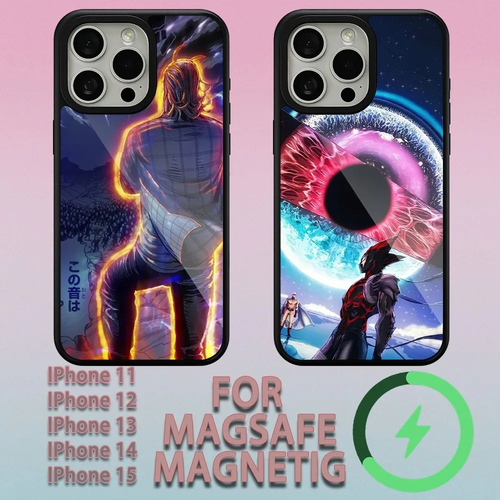 Bilibili Anime One Punch Man  Phone Case For iPhone 15 14 13 12 11 Pro Max Plus Magsafe Magnetic Wireless Charging Cover