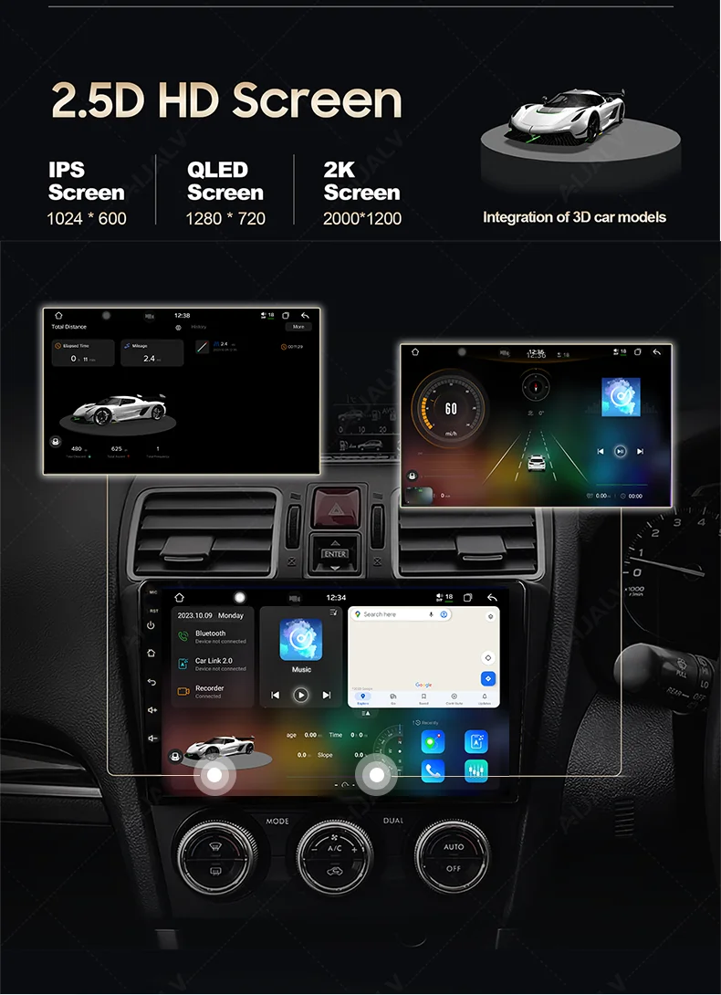 Universal 2K Touch screen Android 13 Car 850MHz RDS/FM/AM Radio Bluetooth Navigation Radio Multimedia Video Car DVD Player