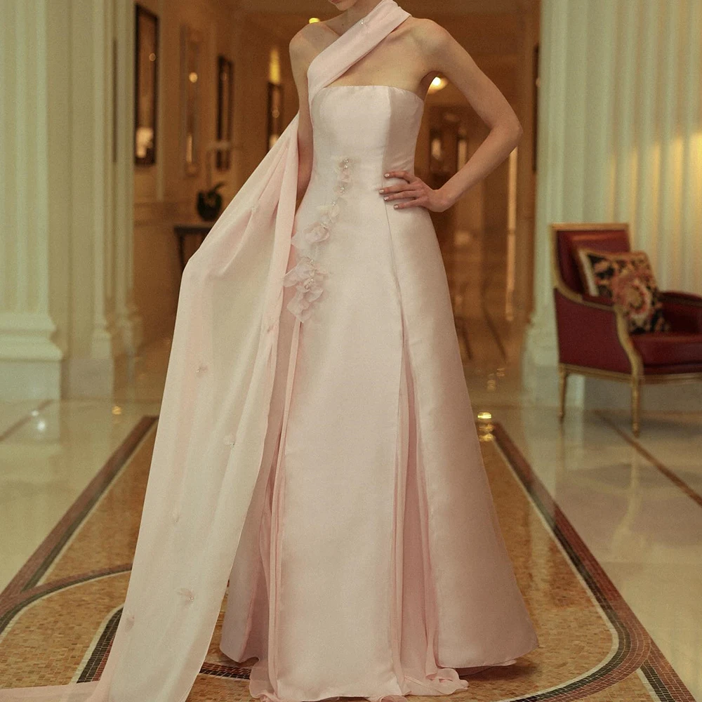 

A-Line Floor Length Strapless Jersey Sleeveless Pleats Evening Dress Celebrity Gowns Photo Color Exquisite and High Quality