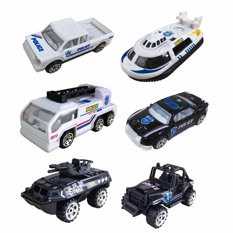 Simulation 1:64 Mini Alloy Camouflage Military Vehicles Fire Truck Police Car Sports Car Toy Model Desktop Ornament Boy Gifts