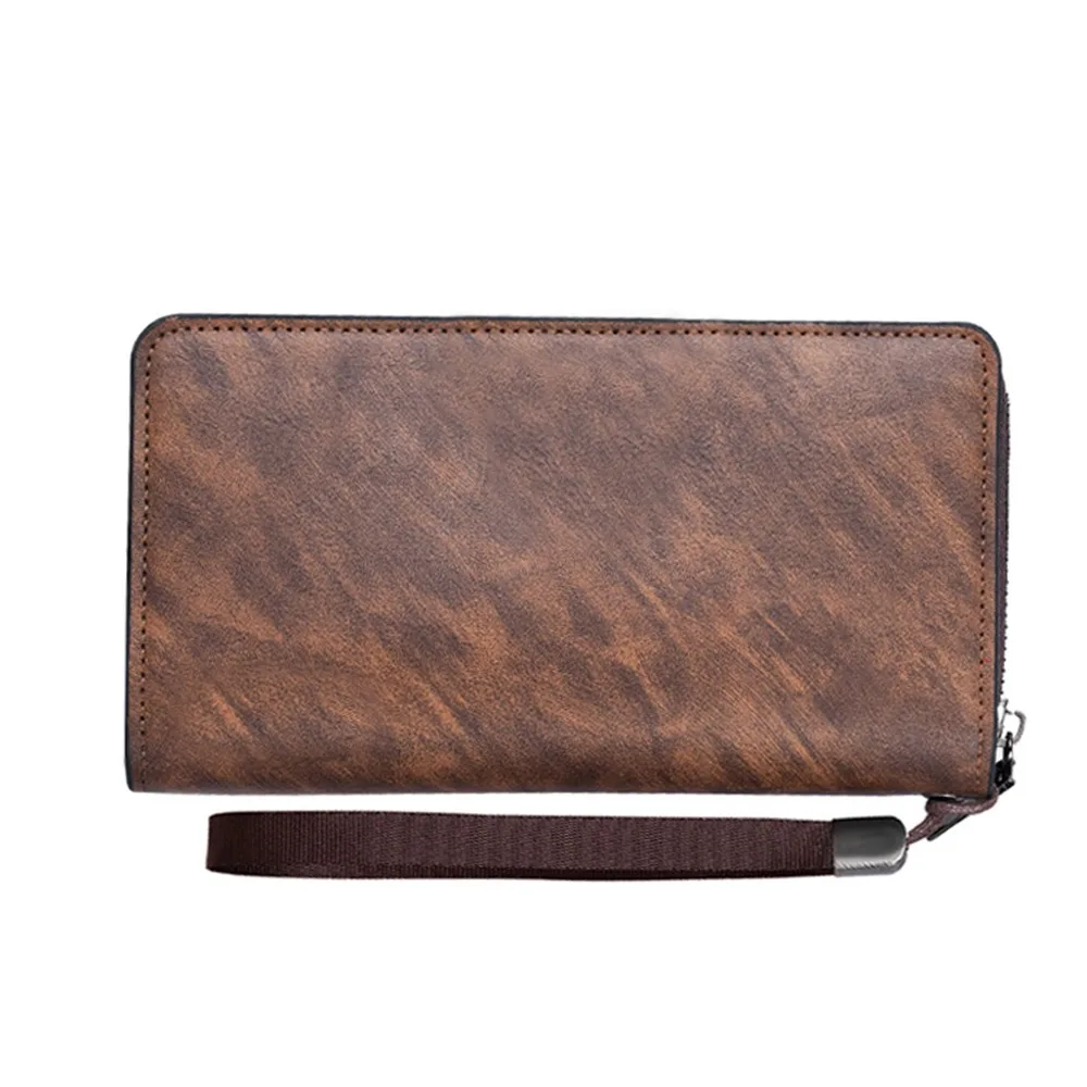Multiple Card Slots Male Long Wallet Elegant Large Capacity Fashion Clutch Wallet Handhold Anti Theft Coin Purse