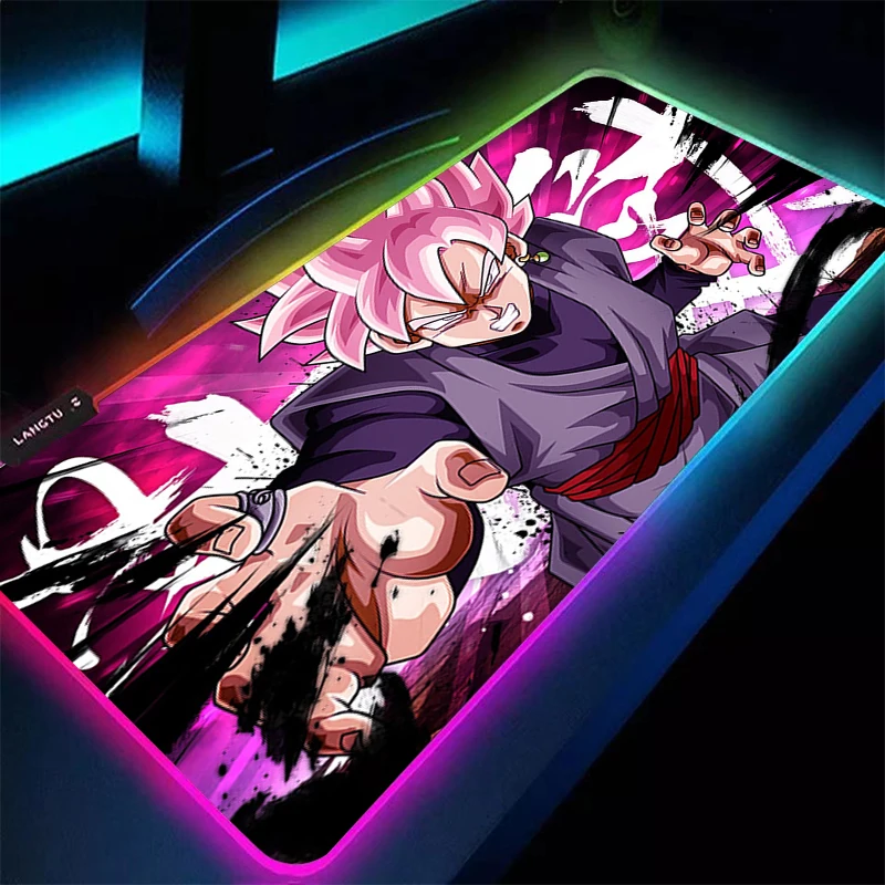 

Коврик для мыши Dragon Ball Z LED, 90x40 см, аниме, для геймеров, компьютерный RGB-коврик для мыши, игровые аксессуары, подсветка для клавиатуры Varmilo
