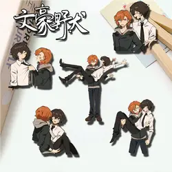 Bungo Stray Dogs Acrylic Pins Dazai Osamu Brooch  Nakahara Chuuya Brooches Anime Goods Collection Bag Ornament Cartoon Cute Gift