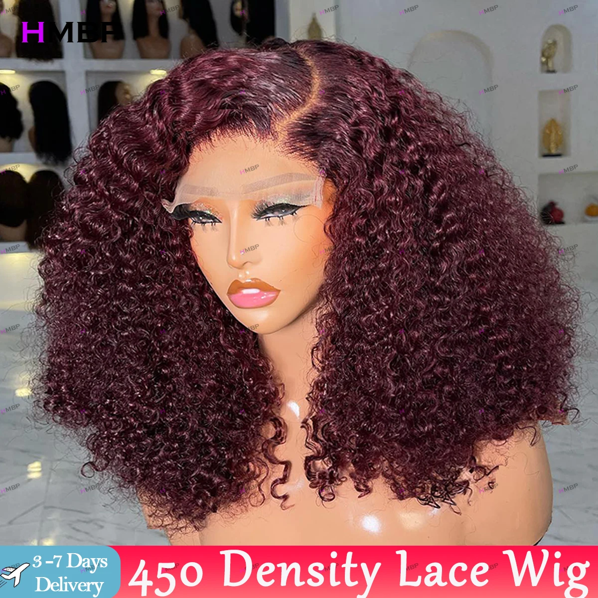 

450 Density Glueless Wig Human Hair Ready To Wear Afro Kinky Curly 360 HD Transparent Lace Frontal Wig Brazilian Human Baby Hair