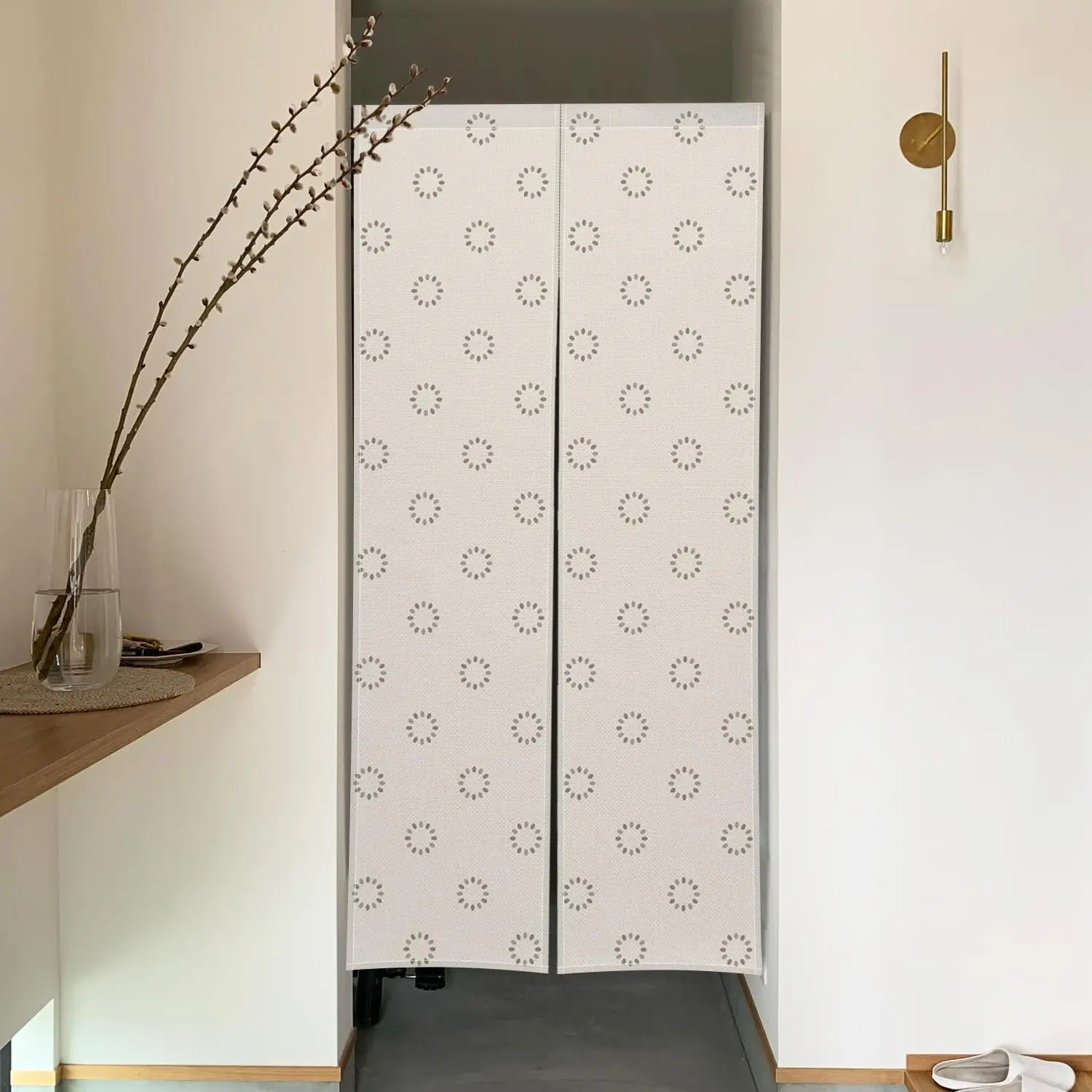 Long Type Japanese NorenDoorway Curtain Japanese Style Window Treatment Hanging Door Tapestry Little Flower Printed Polyester