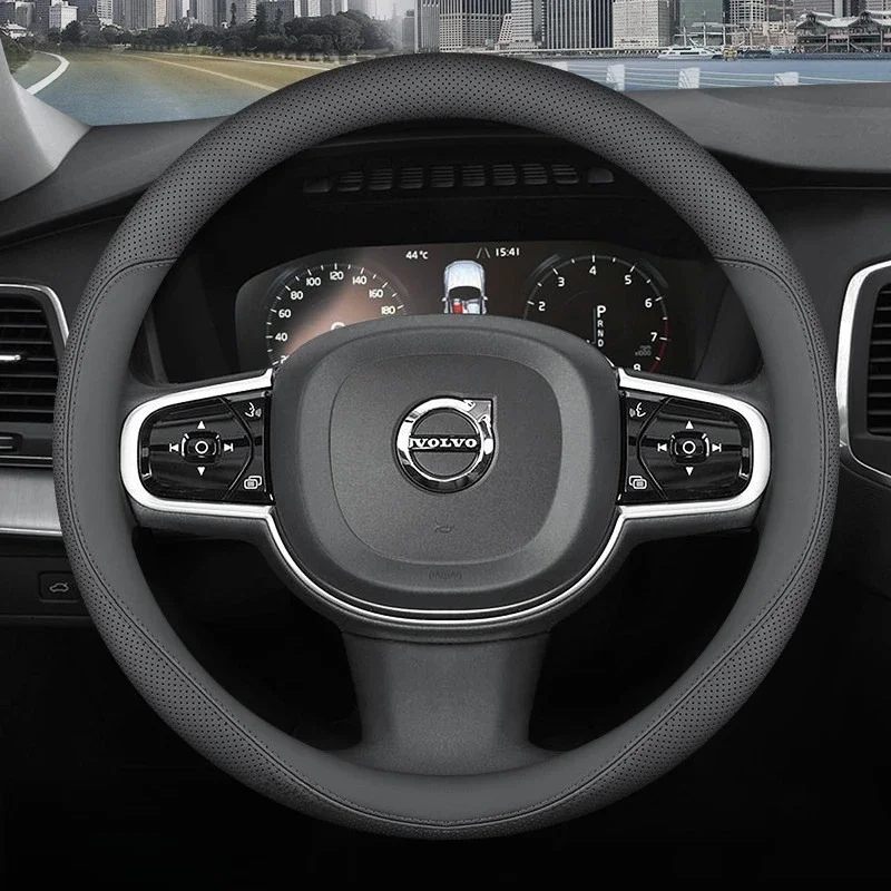 For Volvo XC60 XC40 XC90 S60 S90 V60 V90 EX30 EX90 EC40 Breathable Leather Steering Wheel Cover Ultra-thin Anti-slip Accessories