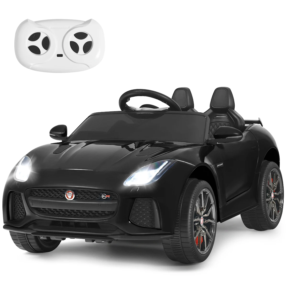 12V Jaguar F-Type SVR Licensed Kids Ride On Car w/ MP3 & Lights Black