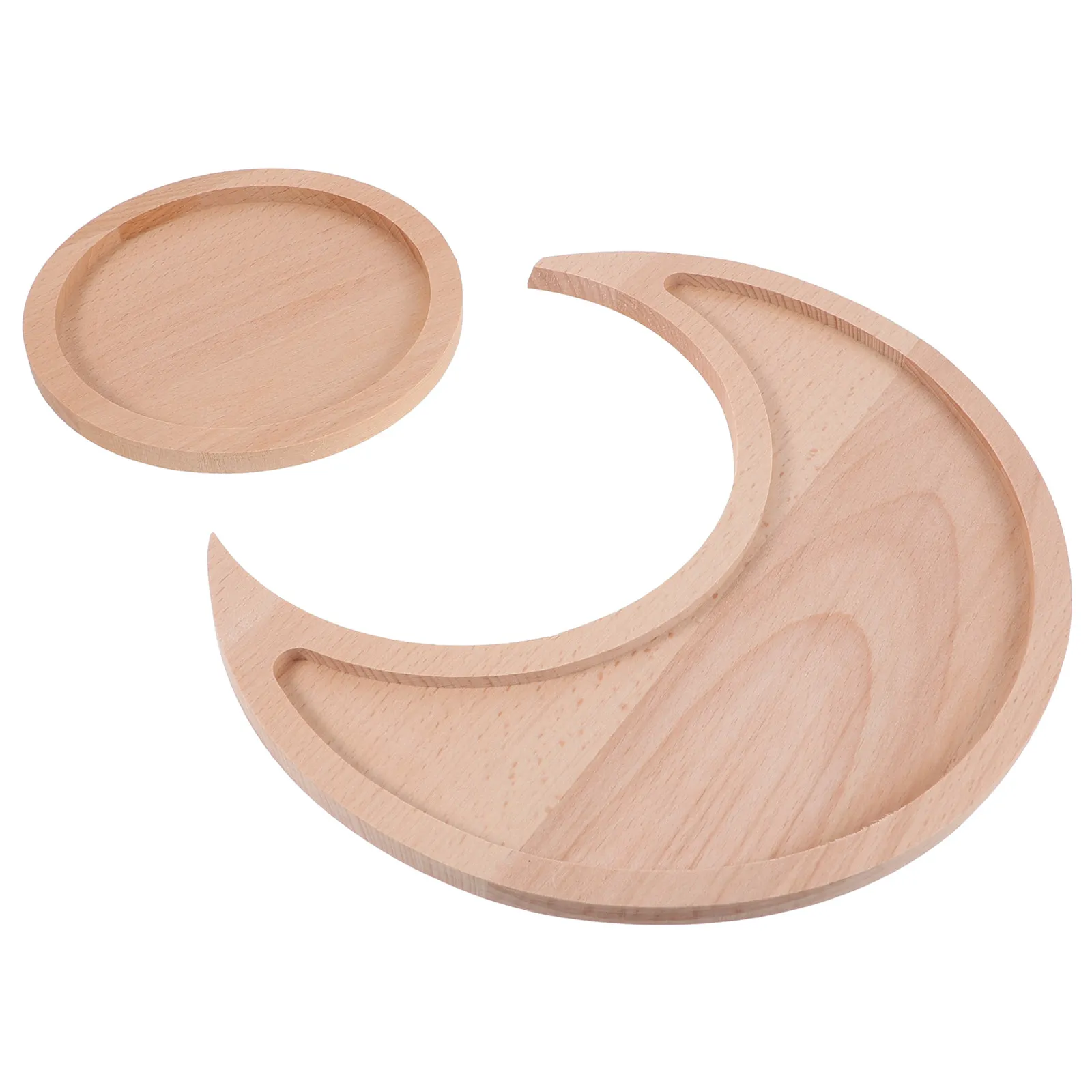 

1Set Moon Shape Wooden Storage Tray for Jewelry Cosmetics Lipstick Keys Desktop Organizer Exquisite Artistic Decorative Display