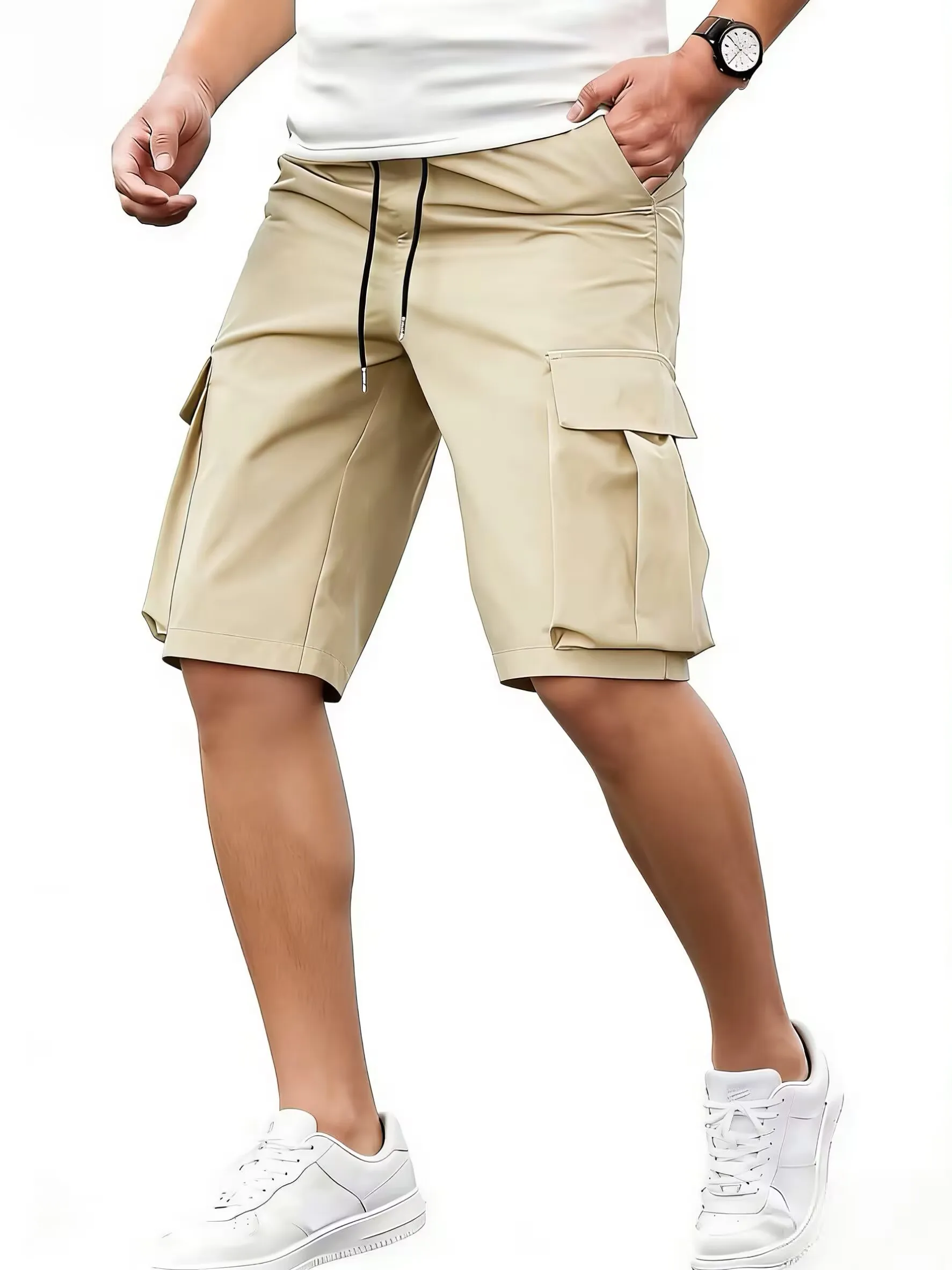 

Мужские летние шорты-карго прямого кроя: новинка, молодежный тренд, повседневный спортивный стиль, модные шорты с пятью карманами