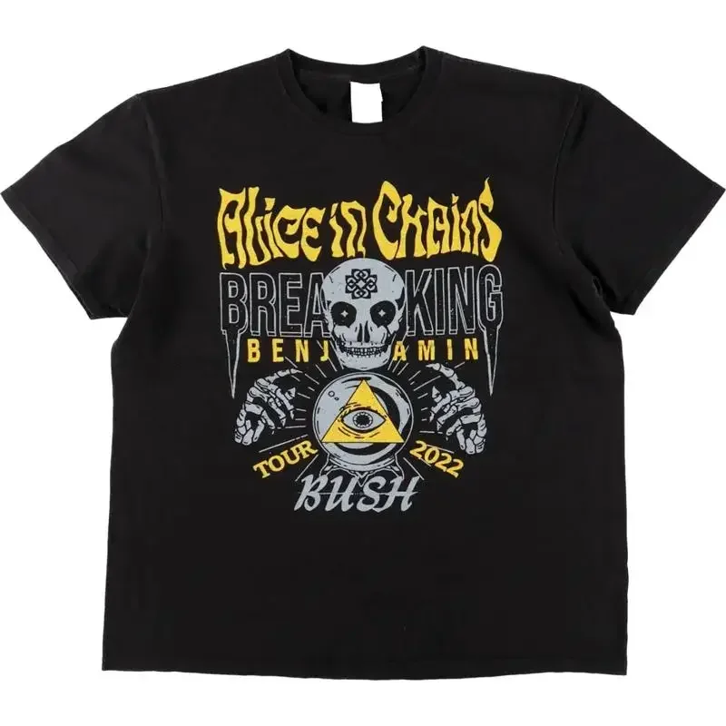 Alice In Chains Breaking Tour 2022 Heavy Cotton Black T Shirt Size S 5Xl