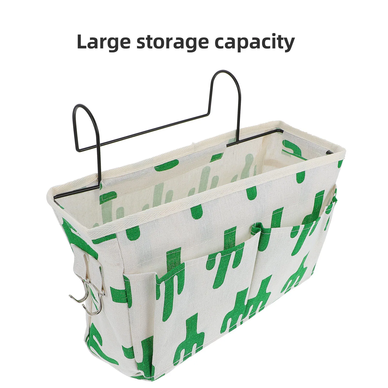 

Cotton Linen Iron Bedside Hanging Bag Dormitory Bunk Bed ganizer Large Capacity Multifunctional Practical Long Lasting Use