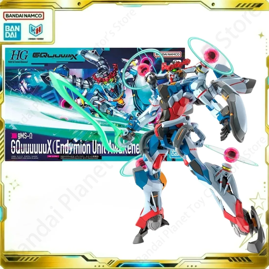 Bandai Action Original Gundam Model Anime HG GQuuuuuuX Endymion Unit Aqakened Figure Building Collectibles Model Kit Gift