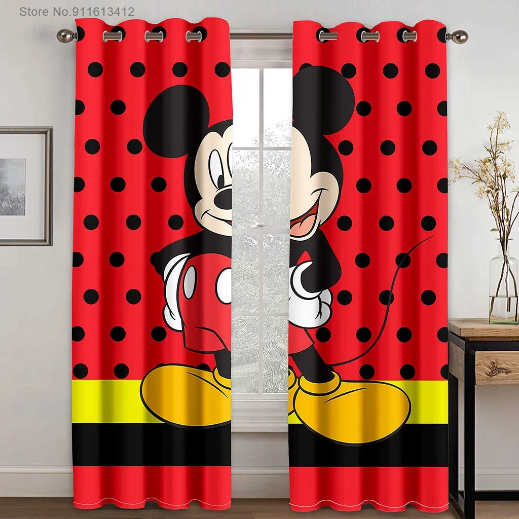 Red Mickey Mouse Blackout Curtains Bedroom Living Dining Room  Cartoon 3D Printed Window Drapes for Children Boys Girls Gifts