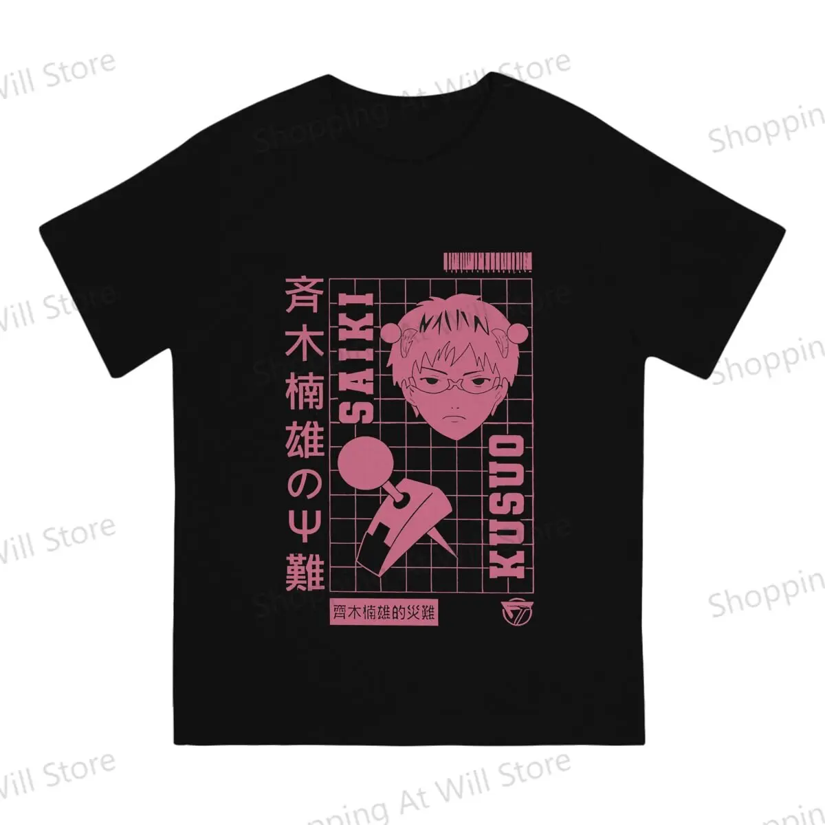 Tops 100% Cotton Leisure Sports  The Disastrous Life of Saiki K Men's and women's T-shirts   Tshirt Top