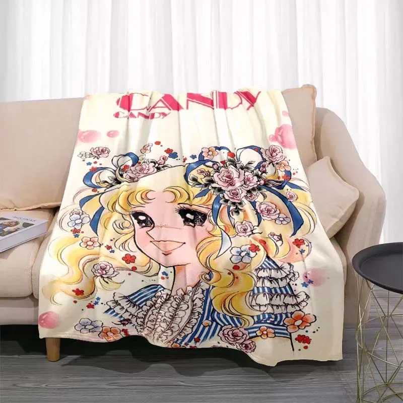 Candy Candy Anime Blanket Kawaii Japanese Anime Flannel Super Soft Warm Blanket Suitable for Home Four Seasons Bedroom Blanket