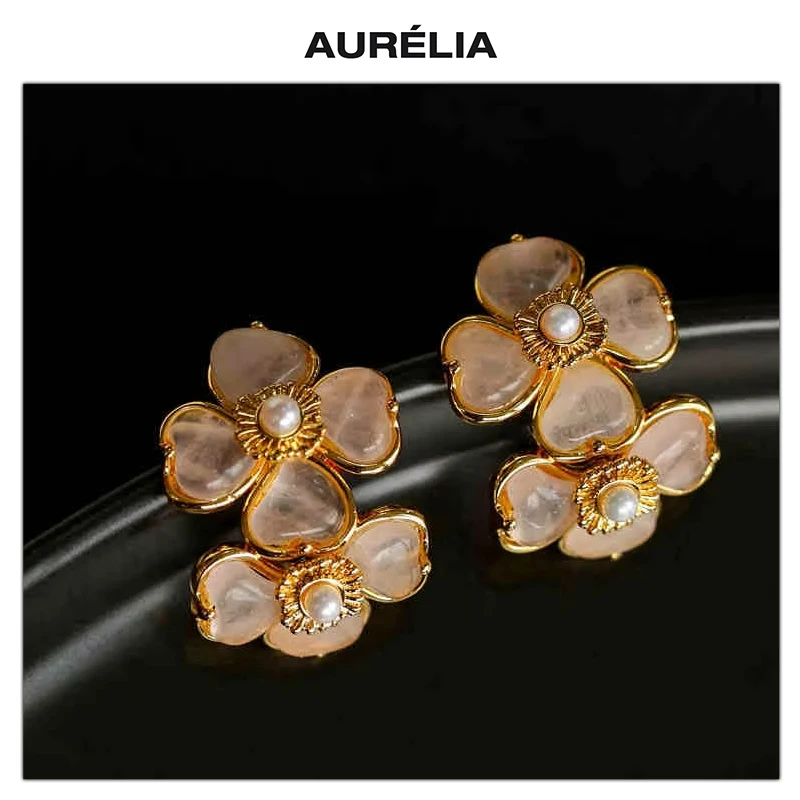 Europejskie i amerykańskie klasyczne kolczyki z naturalnego kamienia, kryształu i koniczyny, luksusowa biżuteria dla kobiet, najnowszy trend w biżuterii z najwyższej półki.