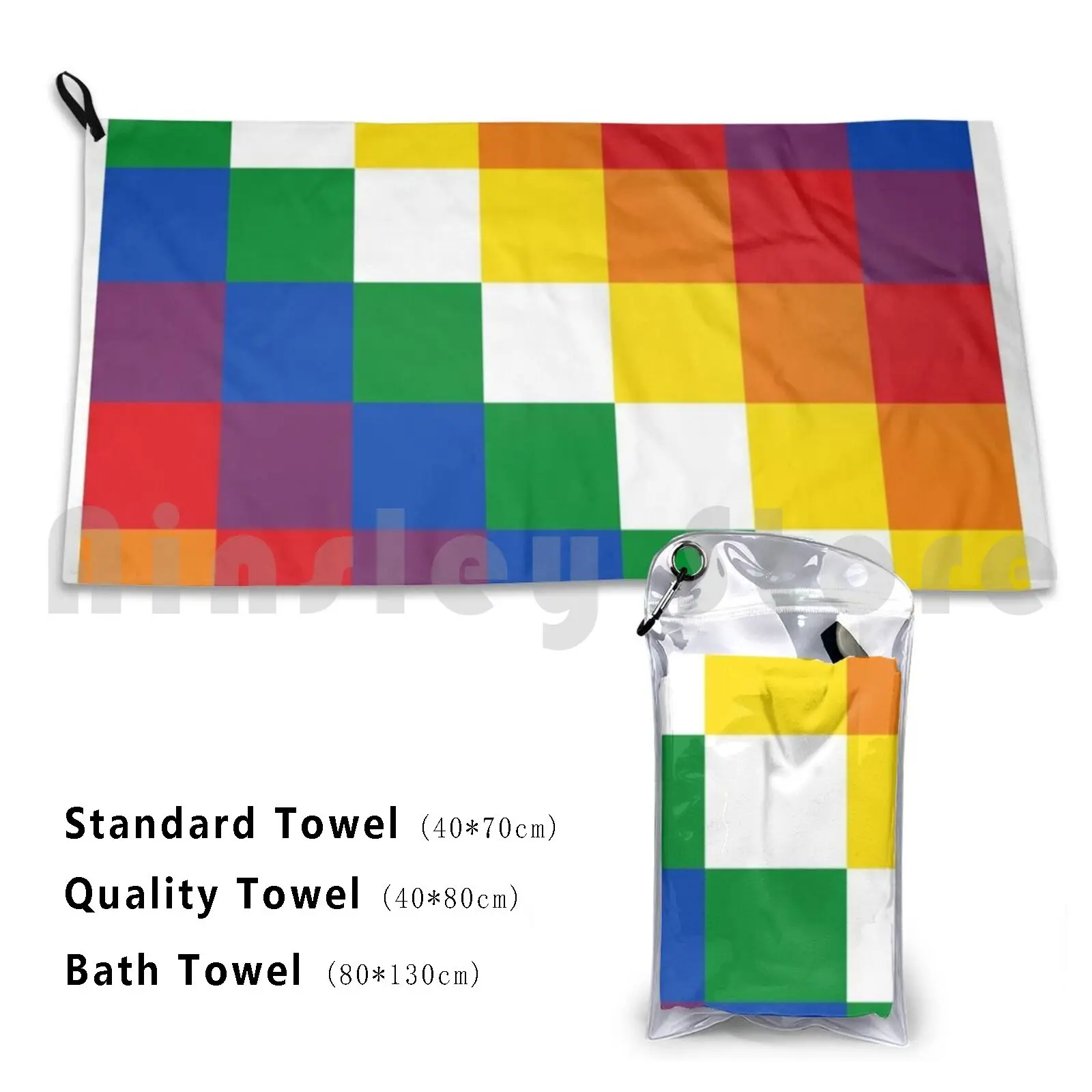 Wiphala-Toalla de baño personalizada, con bandera de Wiphala Quechua, pueblo nativo, Andes, Perú, Argentina
