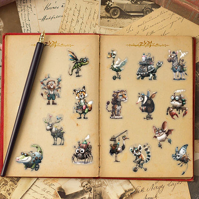 50PCS Cartoon Punk Style Animals Graffiti Stickers Aesthetic DIY Decorative Phone Pencil Box Skateboard Decals Kids Toys Gift image 5
